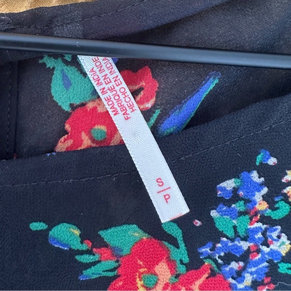 Free People Mazzy Black Floral Mini Dress Small - Picture 6 of 6